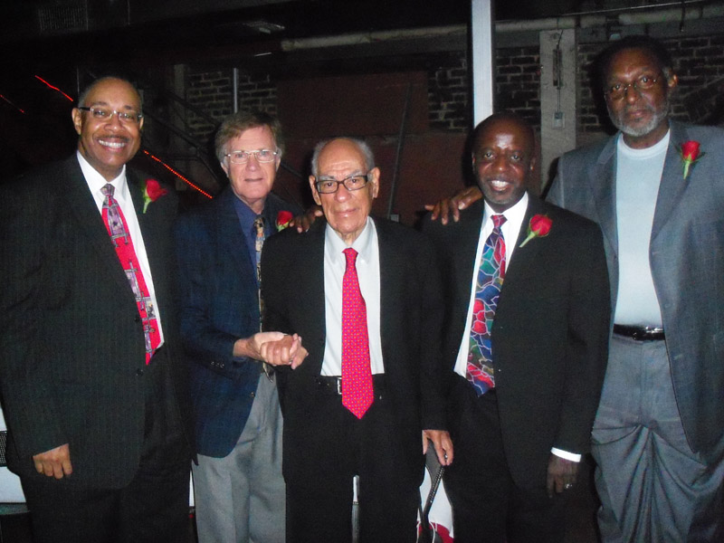 Honorees Dr. Michael White, Clive Wilson, Lionel Ferbos, Gregory Davis and George French